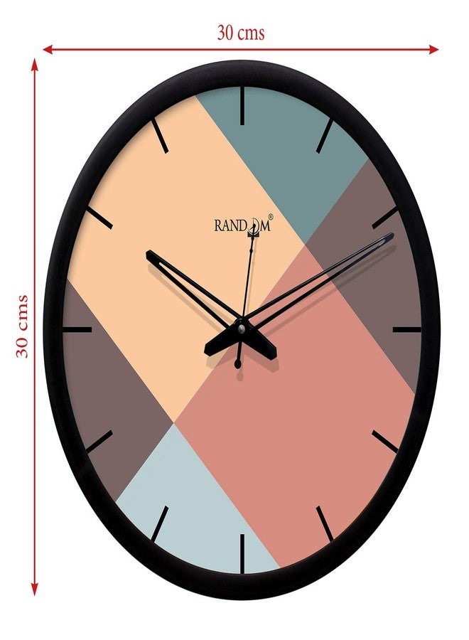 راندم ساعة حائط بلاستيكية سوداء بتصميم عشوائي مع أرقام رومانية للمنزل - Image 4